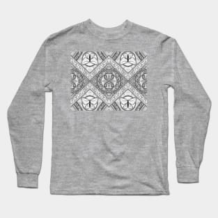 Gray Butterfly Mandala Long Sleeve T-Shirt